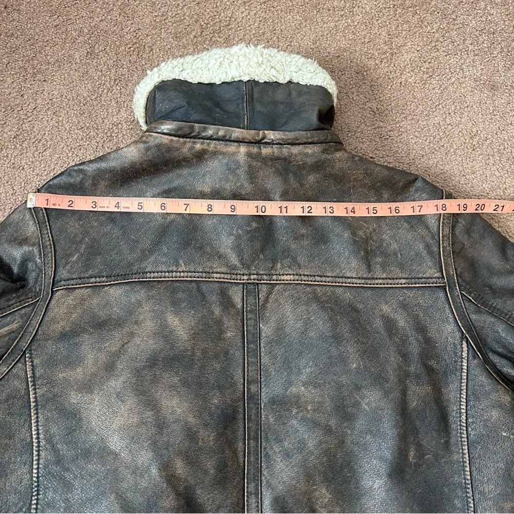 Black Rivet Brown Lined Leather Jacket size Large - Picture 7 of 12